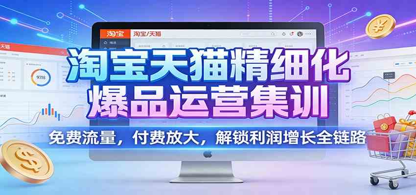 淘宝天猫精细化爆品运营集训：免费流量，付费放大，解锁利润增长全链路-华夏圈