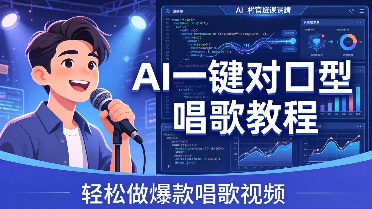 （18118期） AI一键对口型唱歌教程：零基础也能学，素材准备+模型训练+音色转换，轻松做爆款唱歌视频-华夏圈