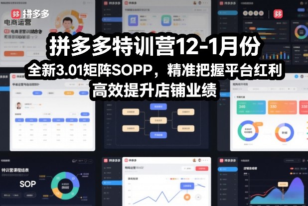 拼多多特训营12-1月份，全新3.01矩阵Sop，精准把握平台红利，高效提升店铺业绩-华夏圈