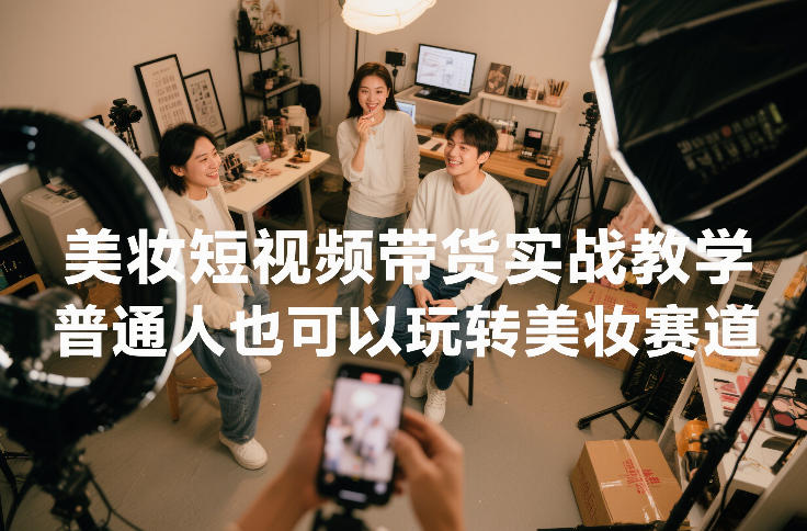 美妆短视频带货实战教学，普通人也可以玩转美妆赛道-华夏圈