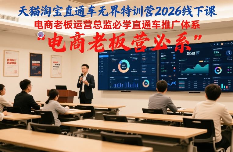 天猫淘宝直通车无界特训营2026线下课，电商老板运营总监必学直通车推广体系-华夏圈