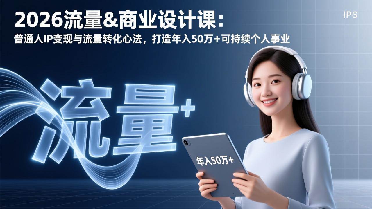 （17246期）2026流量&商业设计课：普通人IP变现与流量转化心法，打造年入50万+可持续个人事业-华夏圈