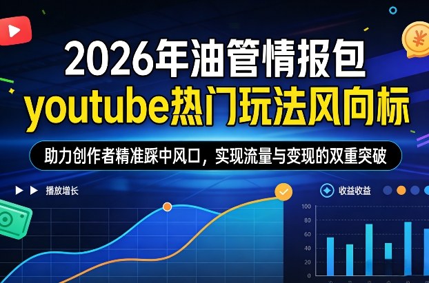 2026年油管情报包，youtube热门玩法风向标，助力创作者精准踩中风口，实现流量与变现的双重突破（更新0330）-华夏圈