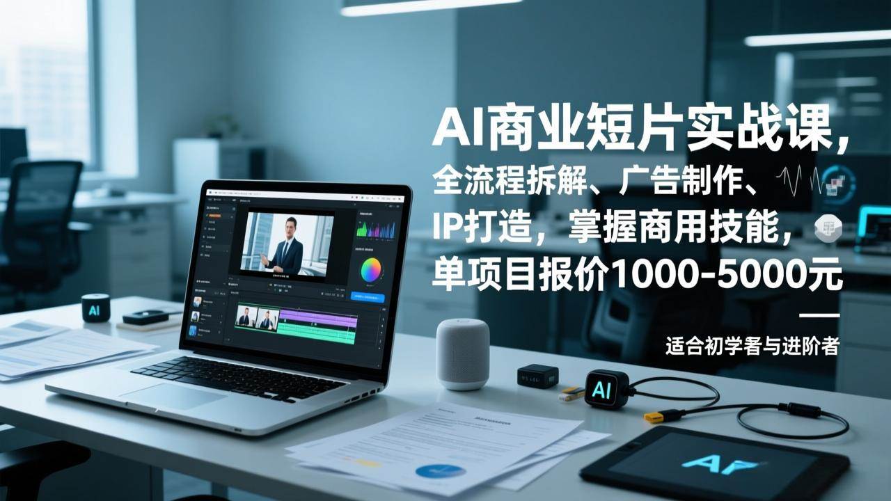 （17050期）AI商业短片实战课，全流程拆解、广告制作、IP打造，掌握商用技能，单项目报价1000-5000元-华夏圈