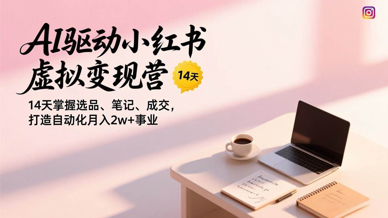 （17204期）AI驱动小红书虚拟变现营，14天掌握选品、笔记、成交，打造自动化月入2w+事业-华夏圈