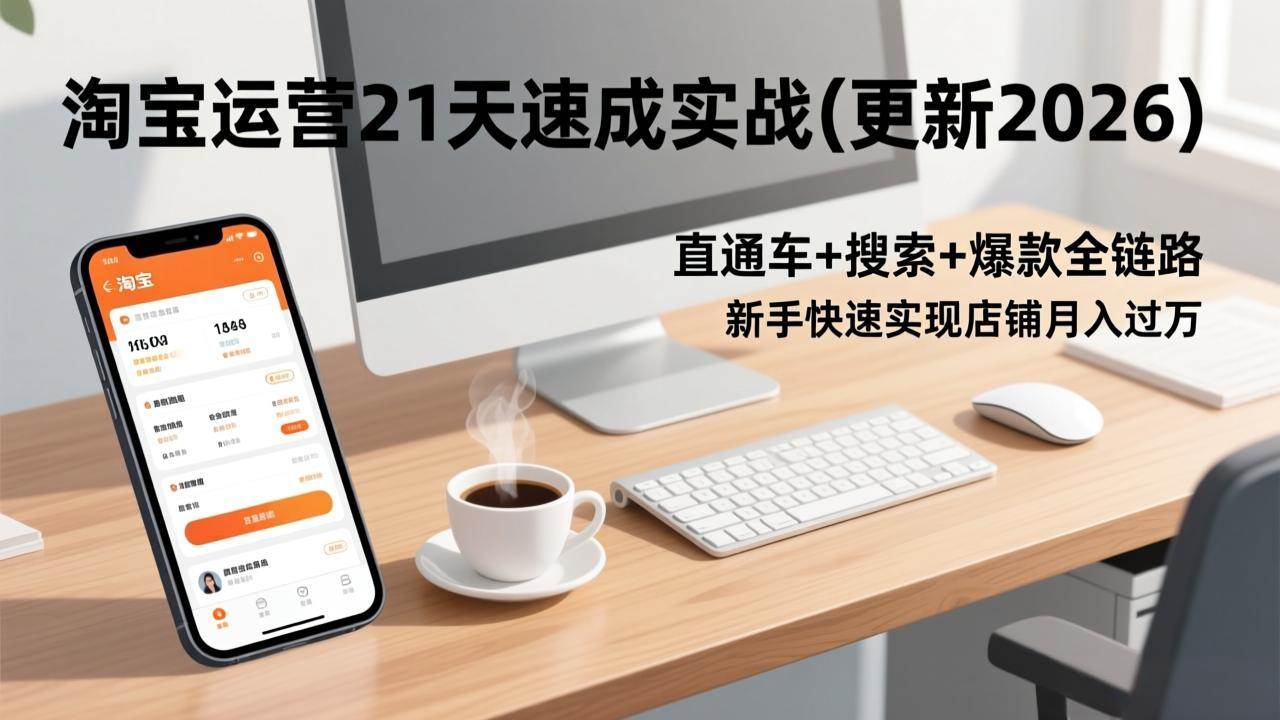 （17806期）淘宝运营21天速成实战(更新3月)，直通车+搜索+爆款全链路，新手快速实现店铺月入过万-华夏圈