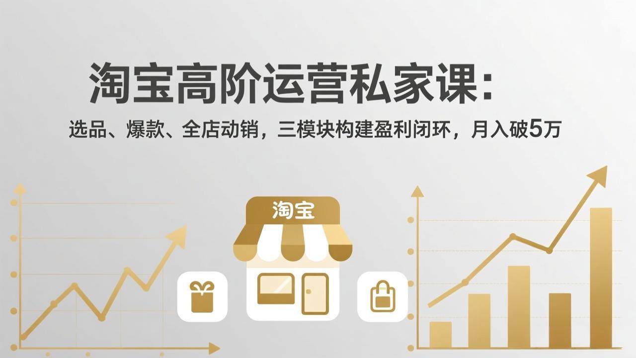 （17904期）淘宝高阶运营私家课（更新26年4月）：选品、爆款、全店动销，三模块构建盈利闭环，月入破5万-华夏圈