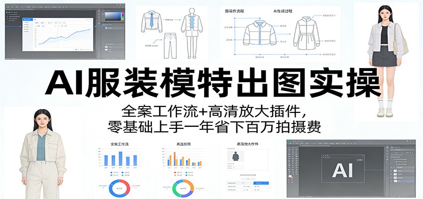 AI服装模特出图实操：全案工作流+ 高清放大插件，零基础上手一年省下百万拍摄费-华夏圈