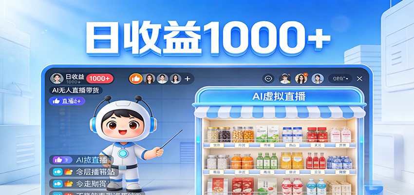 不用露脸不用说话，24小时自动卖货赚钱，全天自动直播，收益看得见-华夏圈