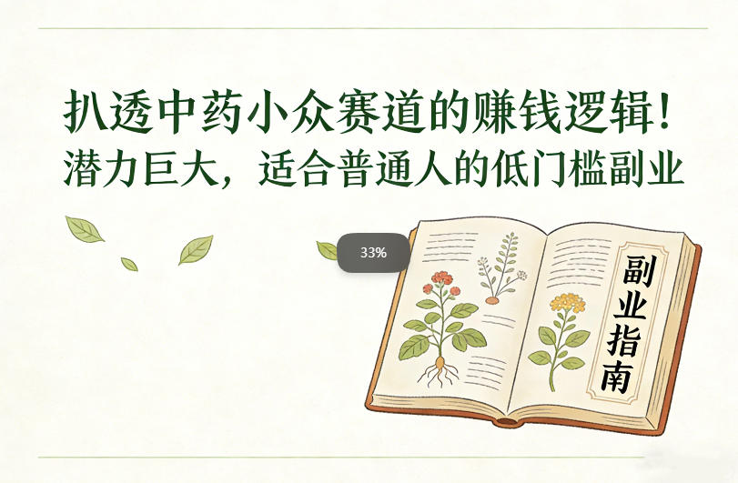 扒透中药小众赛道的賺米逻辑，潜力巨大，适合普通人的低门槛副业-华夏圈