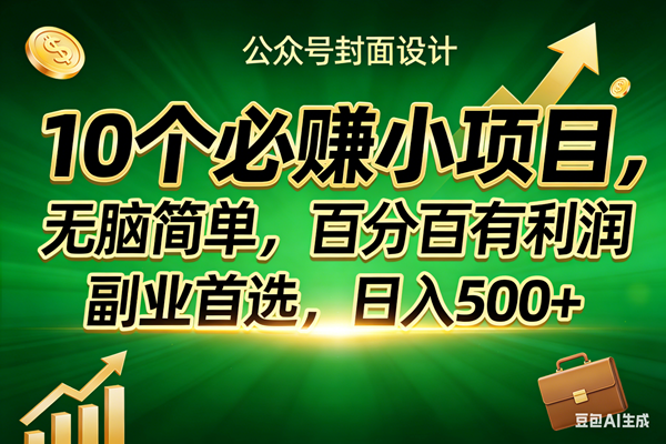 （17694期）10个必赚小项目，无脑简单，百分百有利润，副业首选，日入400+-华夏圈
