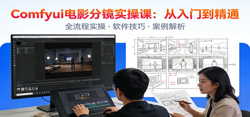 ComfyUI电影分镜实操课：分镜一致性，全流程AI视频制作，零基础也能做专业分镜-华夏圈