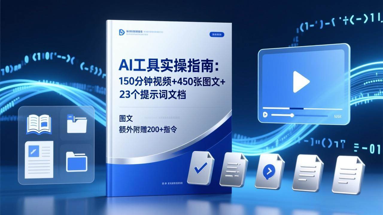 （17504期）AI工具实操指南：150分钟视频+450张图文+23个提示词文档，额外附赠200+指令-华夏圈