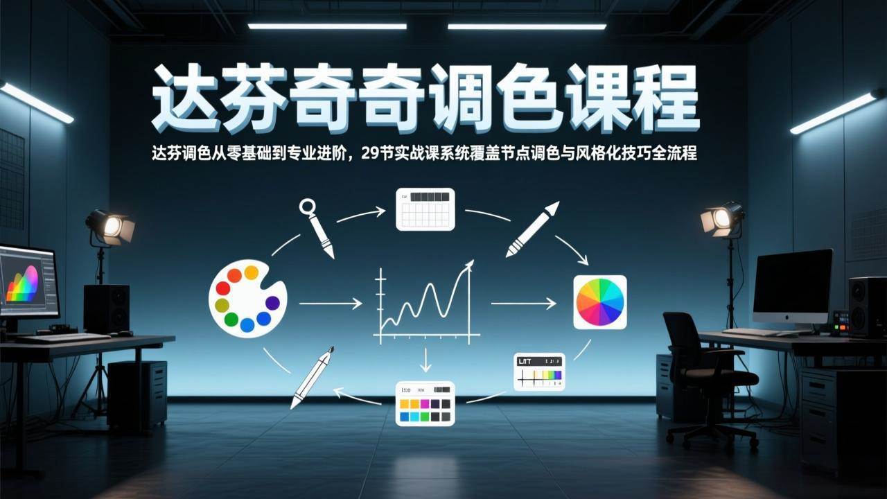 （17484期）达芬奇调色从零基础到专业进阶，29节实战课系统覆盖节点调色与风格化技巧全流程-华夏圈