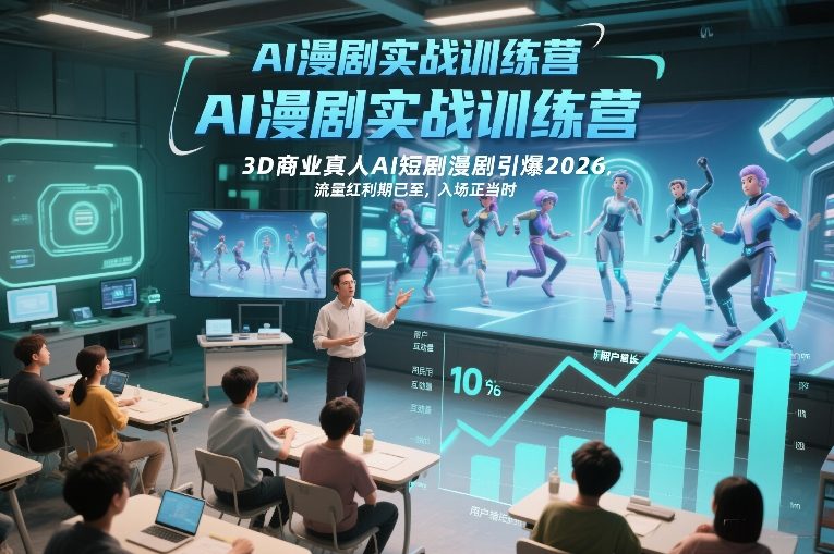 AI漫剧实战训练营，3D商业真人AI短剧漫剧引爆2026，流量红利期已至，入场正当时-华夏圈