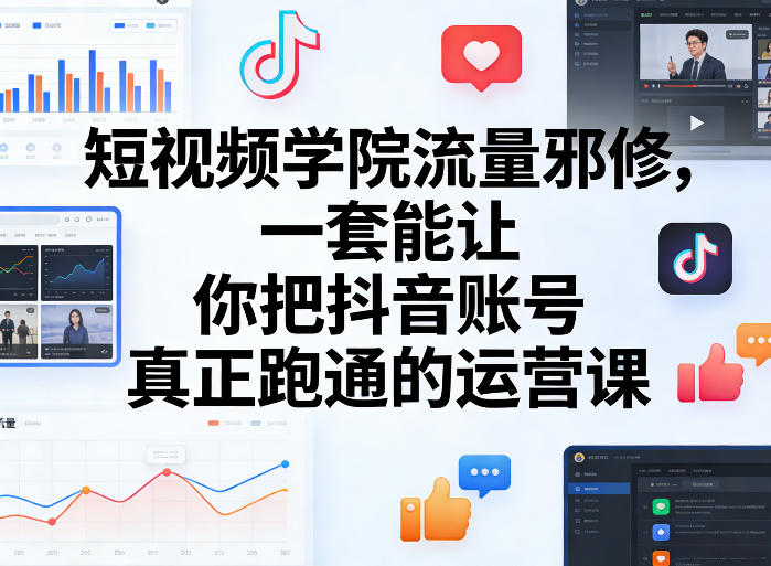 短视频学院流量邪修，一套能让你把抖音账号真正跑通的运营课-华夏圈