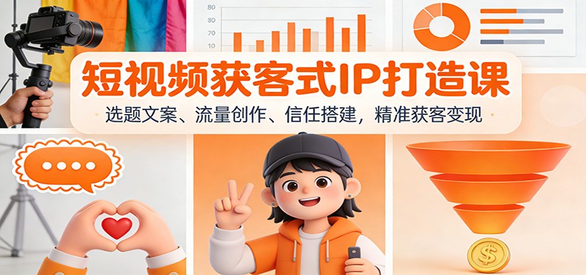 短视频获客式IP打造课：选题文案、流量创作、信任搭建，精准获客变现-华夏圈