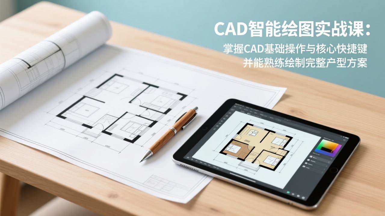 （17348期）CAD智能绘图实战课：掌握CAD基础操作与核心快捷键，并能熟练绘制完整户型方案-华夏圈