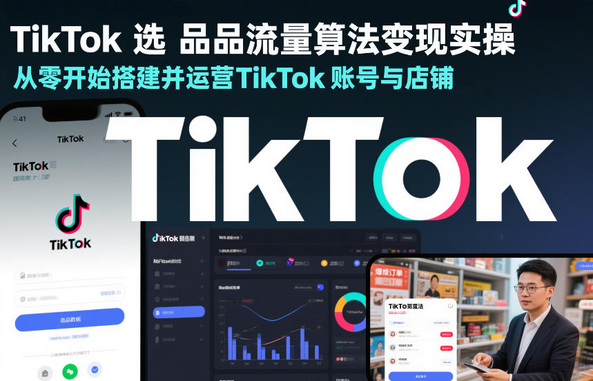 TikTok选品流量算法变现实操，从零开始搭建并运营TikTok账号与店铺-华夏圈