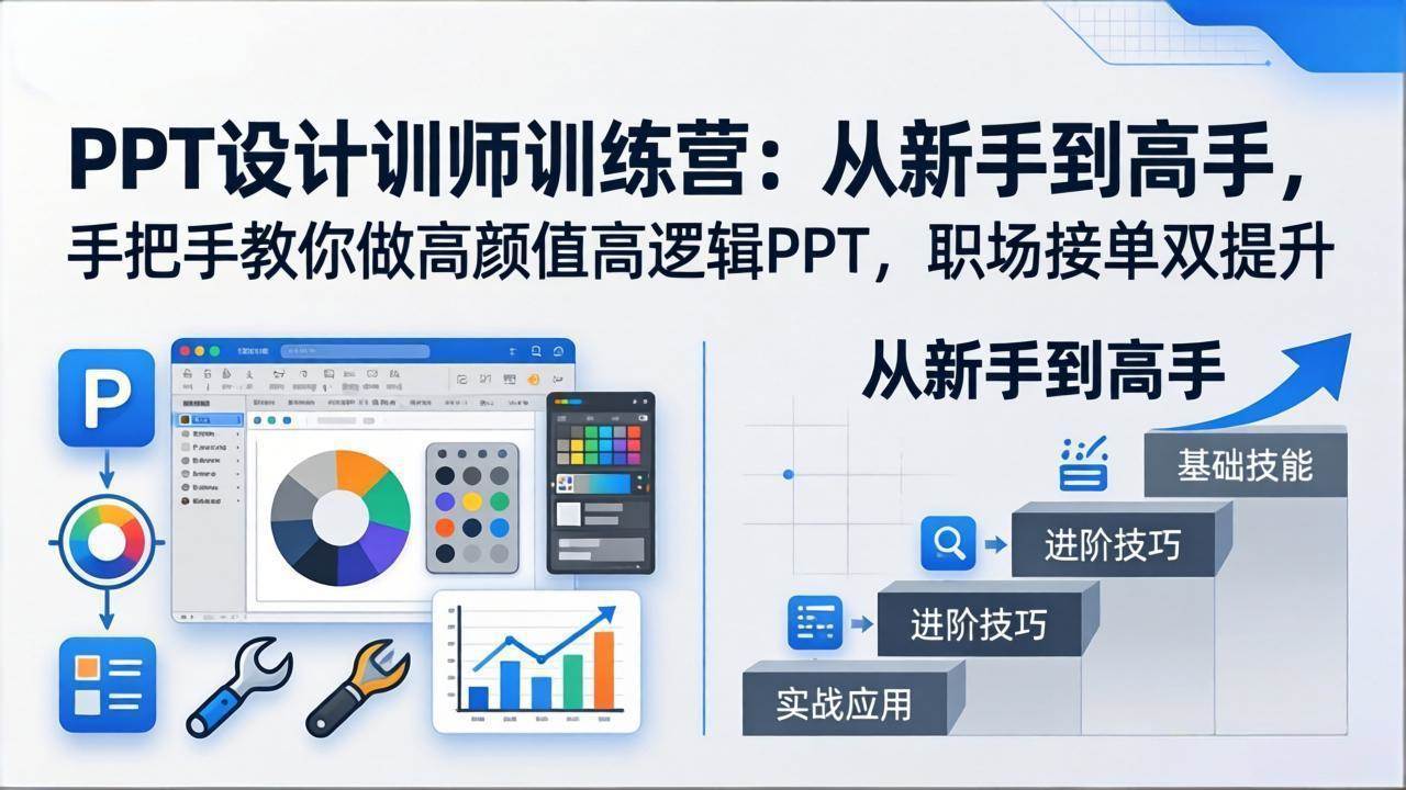 （17886期）PPT设计训师训练营：从新手到高手，手把手教你做高颜值高逻辑PPT，职场接单双提升-华夏圈