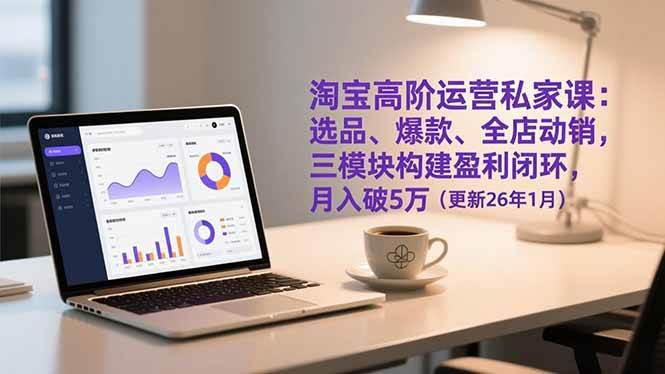 （17080期）淘宝高阶运营私家课：选品、爆款、全店动销，三模块构建盈利闭环，月入破5万（更新26年1月）-华夏圈
