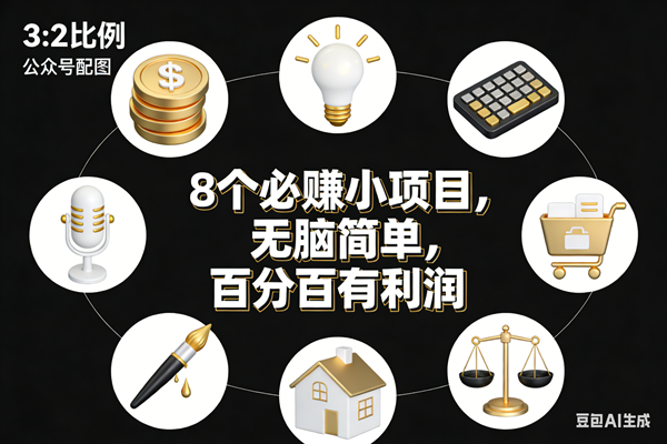 （17101期）8个必赚小项目，无脑简单，百分百有利润，副业首选，日入300+-华夏圈