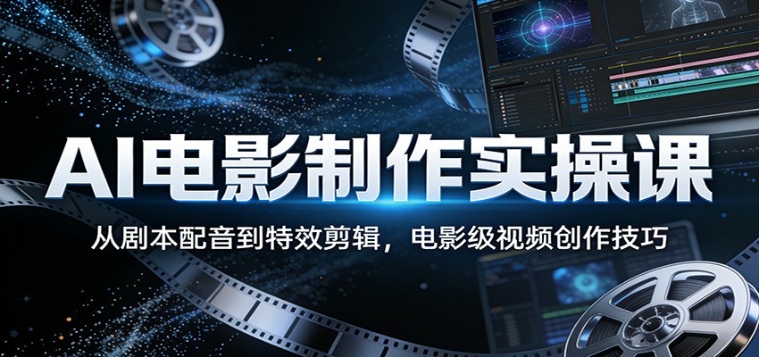 AI电影制作实操课：从剧本配音到特效剪辑，电影级视频创作技巧-华夏圈