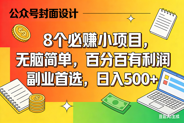 （17911期）8个必赚米的小项目，百分百有利润，无脑简单，副业首选，日入500+-华夏圈