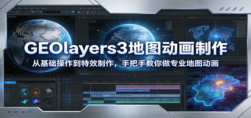 GEOlayers3地图动画制作：从基础操作到特效制作，手把手教你做专业地图动画-华夏圈