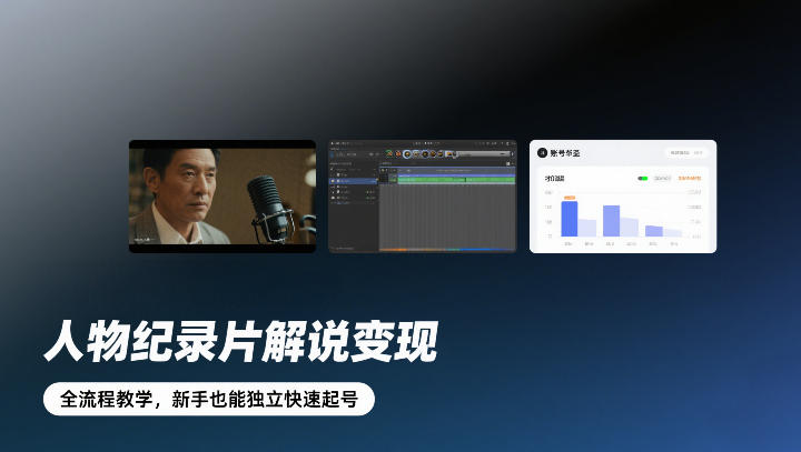 人物纪录片解说变现，全流程教学，新手也能独立快速起号-华夏圈