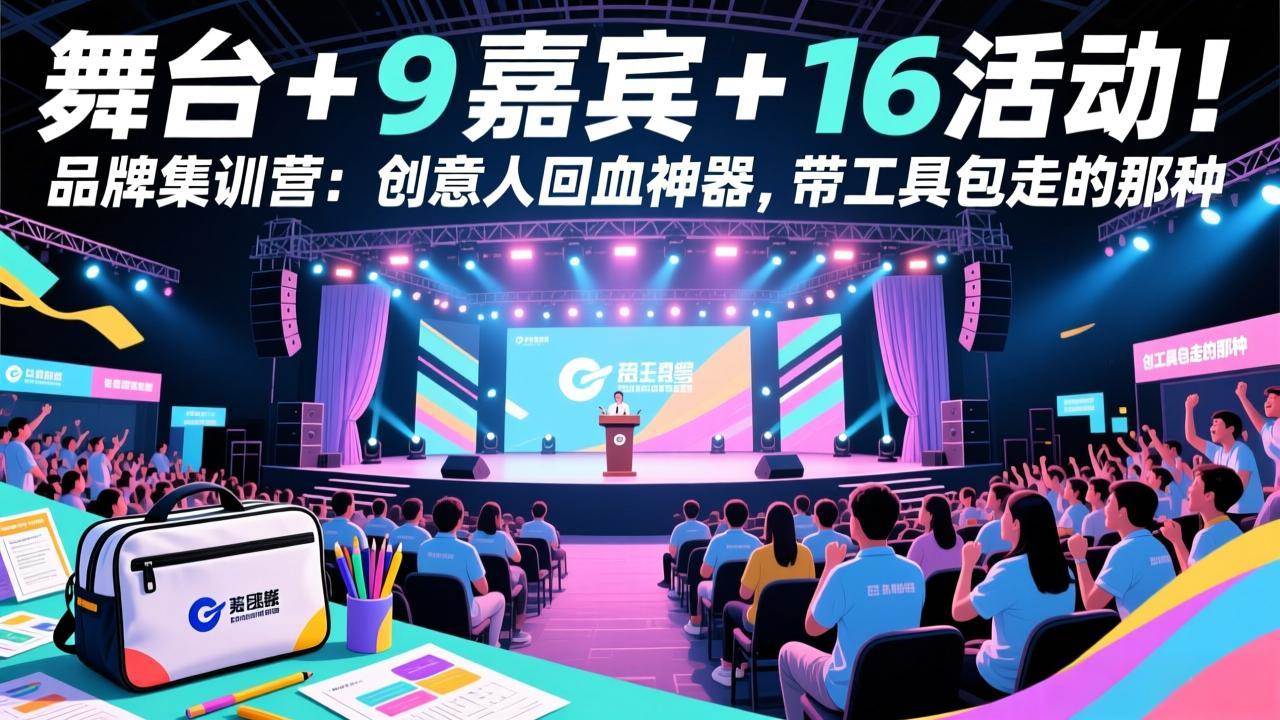 （17413期）舞台 + 9 嘉宾 + 16 活动！品牌集训营：创意人回血神器，带工具包走的那种-华夏圈