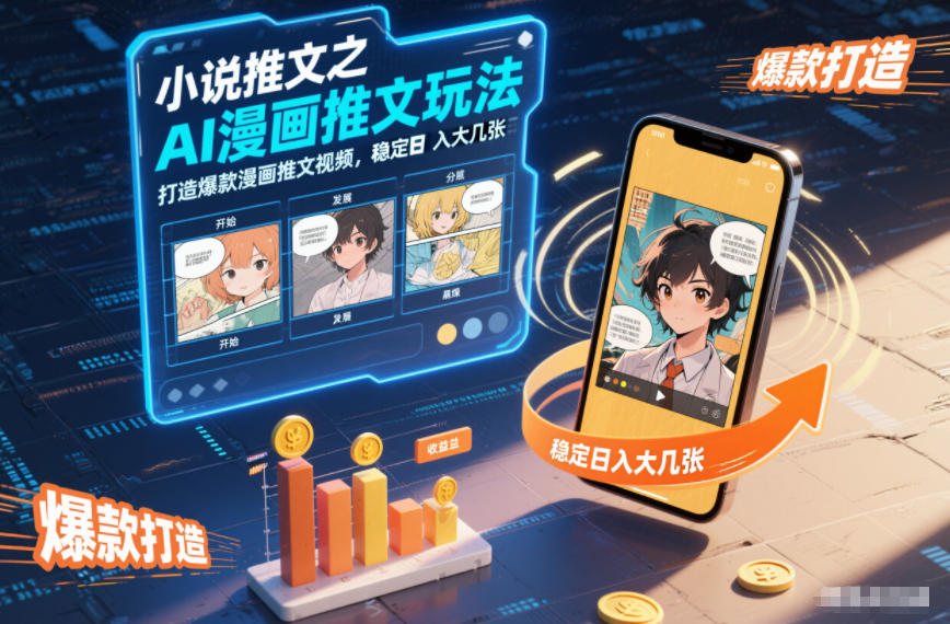 小说推文之AI漫画推文玩法，打造爆款漫画推文视频，稳定日入大几张-华夏圈