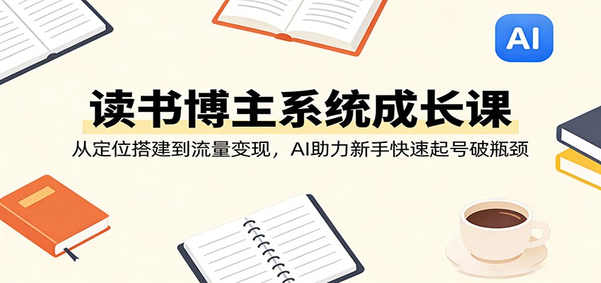 读书博主系统成长课：从定位搭建到流量变现，AI助力新手快速起号破瓶颈-华夏圈