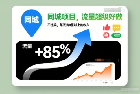 同城项目，流量超级好做，不违规，每天有8张以上的收入-华夏圈