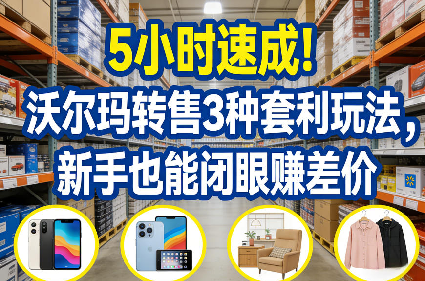 5小时速成！沃尔玛转售3种套利玩法，新手也能闭眼賺差价-华夏圈