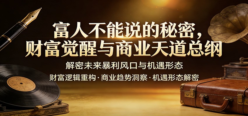 富人不能说的秘密，财富觉醒与商业天道总纲，解密未来暴利风口与机遇形态-华夏圈