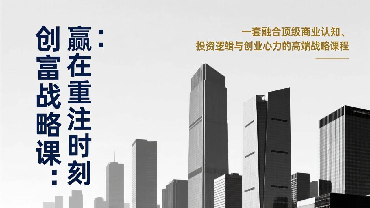 （17337期）《创富战略课：赢在重注时刻》一套融合顶级商业认知、投资逻辑与创业心力的高端战略课程-华夏圈
