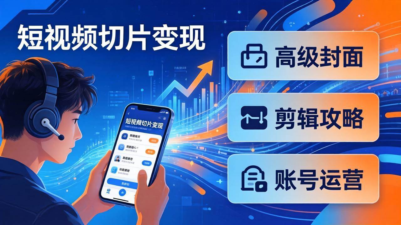 （17758期）短视频切片变现速成班2.0：高级封面+剪辑攻略+账号运营，0基础小白快速入局副业-华夏圈