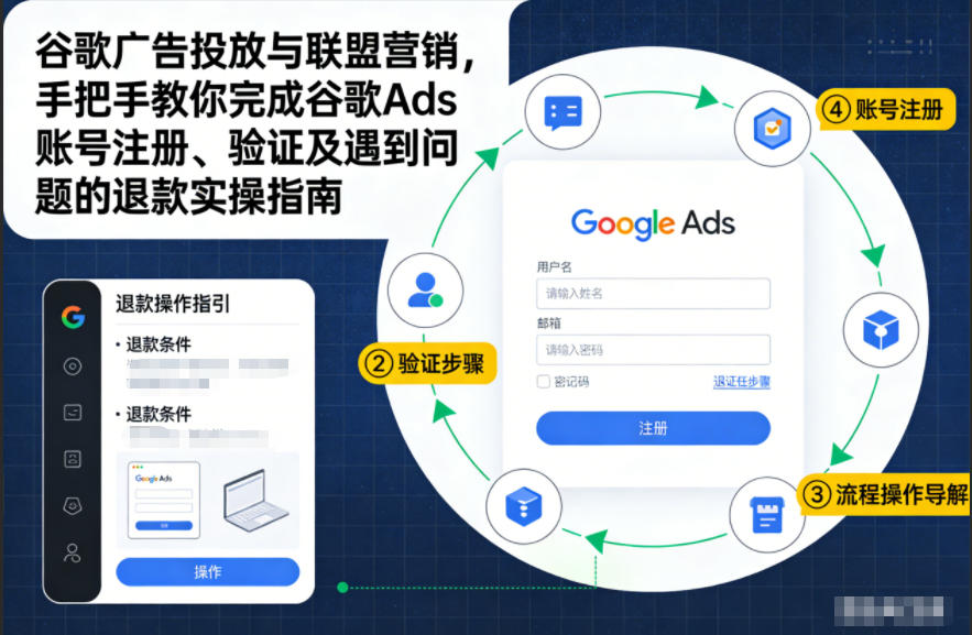 谷歌广告投放与联盟营销，手把手教你完成谷歌Ads账号注册、验证及遇到问题的退款实操指南-华夏圈