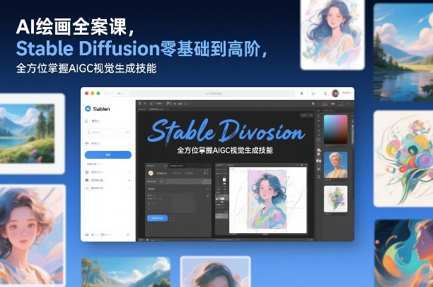 AI绘画全案课，Stable Diffusion零基础到高阶，全方位掌握AIGC视觉生成技能-华夏圈