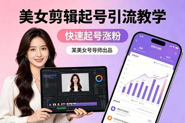 某美女号导师出品：美女剪辑起号引流教学，快速起号涨粉-华夏圈