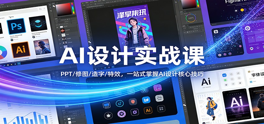 AI设计实战课：PPT/修图/造字/特效，一站式掌握AI设计核心技巧-华夏圈