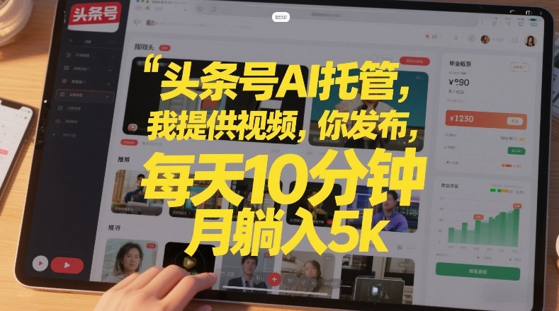 头条号AI托管，我提供视频，你发布，每天10分钟，月躺入5k+【揭秘】-华夏圈