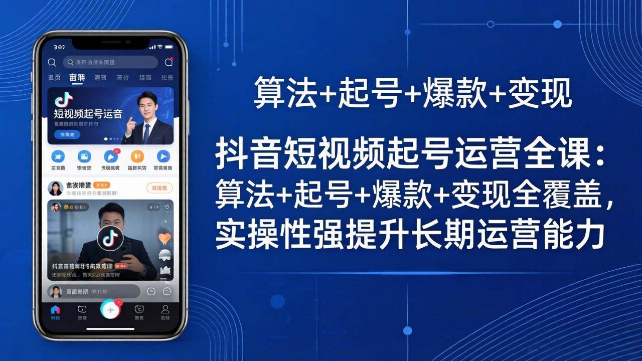 （18071期）抖音短视频起号运营全课：算法+起号+爆款+变现全覆盖，实操性强提升长期运营能力-华夏圈