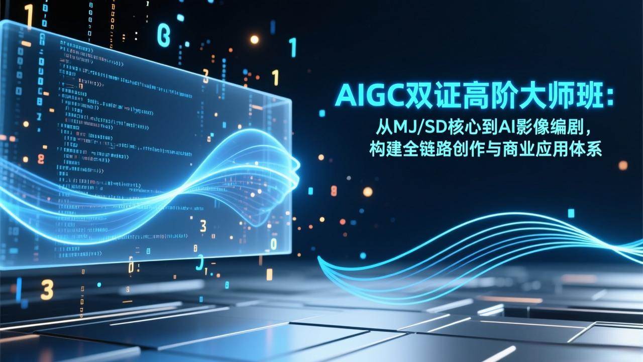 （17198期）AIGC双证高阶大师班：从MJ/SD核心到AI影像编剧，构建全链路创作与商业应用体系-华夏圈