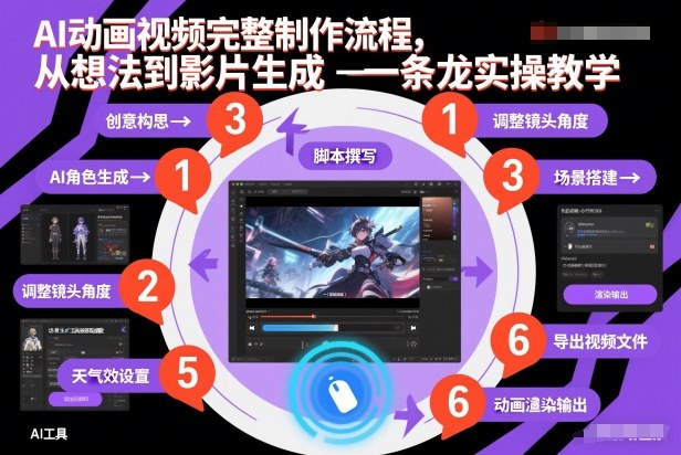 AI动画视频完整制作流程，从想法到影片生成一条龙实操教学-华夏圈
