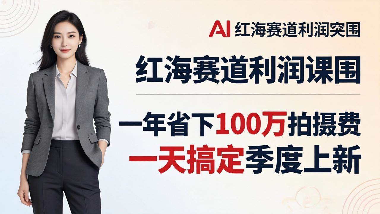 （17884期）服装老板AI模特图课：一年省下100万拍摄费，一天搞定季度上新，红海赛道利润突围-华夏圈