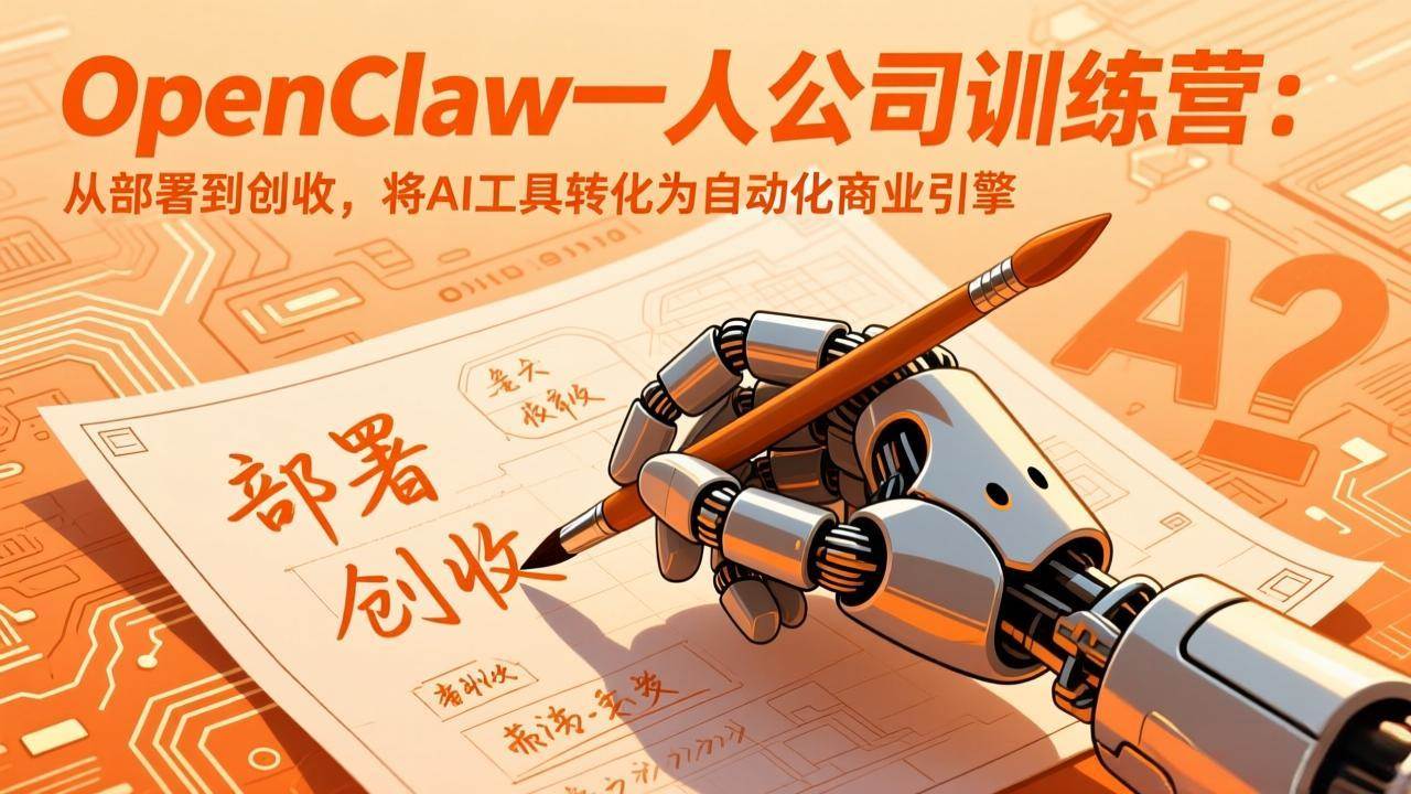 （17540期）OpenClaw一人公司训练营：从部署到创收，将AI工具转化为自动化商业引擎-华夏圈