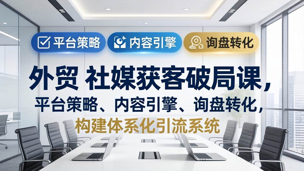 （17901期）外贸 社媒获客破局课，平台策略、内容引擎、询盘转化，构建体系化引流系统（更新26年3月）-华夏圈