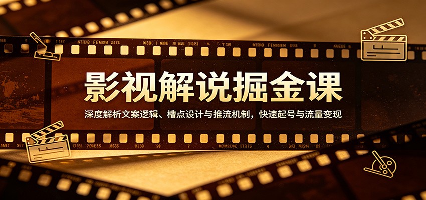 影视解说掘金课：深度解析文案逻辑、槽点设计与推流机制，快速起号与流量变现-华夏圈